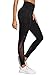 SOLY HUX Leggings De Sport Femme Pantalon De Yoga Jogging Fitness Gym Legging Long avec Tulle Taille Haute Casual Slim Noir 2-M