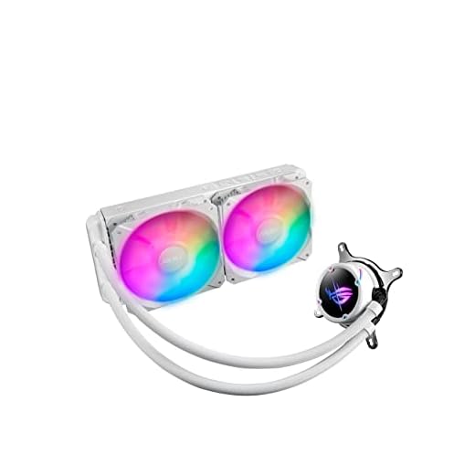 ASUS ROG Strix LC II 240 ARGB White Edition All-in-one AIO Liquid CPU Cooler 240mm Radiator, Intel LGA1700, 115x/2066 and AMD AM4/TR4 Support, 2X 120mm 4-pin PWM Addressable RGB Radiator Fans