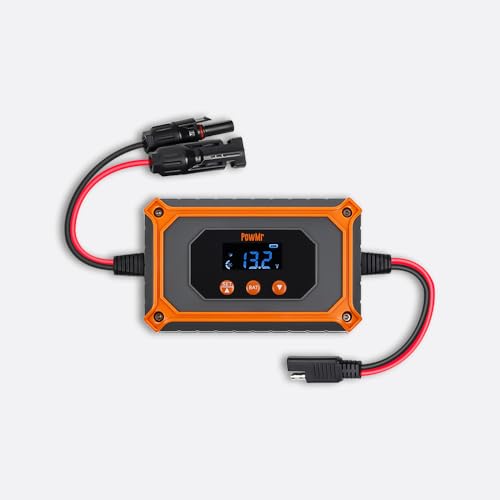 PowMr 15A MPPT Solar Laderegler, Power Intelligenter tragbarer Solarmodulregler, 12V/24V Solarsteuerung, Max PV 180W/360W mit LCD Display für 12/24 Volt Gel AGM Blei-Säure, Lithium LiFePO4 Batterie