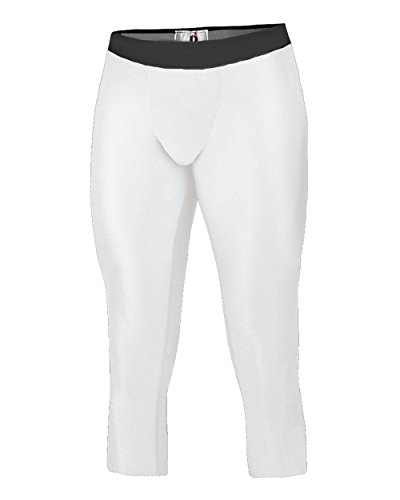 Badger Sport White Youth Large Calf Length Compression Tight Pants