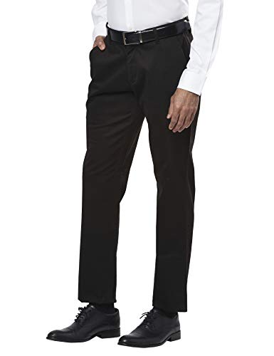 Image of Raymond Men's Cotton Blend Twill Pattern Slim Fit Flat Front Chinos