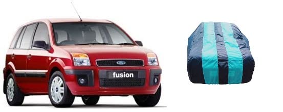 ATBROTHERS Waterproof Car Body Cover Compatible for Ford Fusion Zetec Climate 1.6 5DR with Triple Threads Stitches in White and Blue