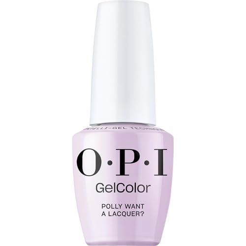OPI GelColor Polly Want a Lacquer? | Opaque Light Purple Crme LED Cure Gel Nail Polish | Salon-Quality Shine Long-Lasting Wear | Vegan & HEMA Free | 0.5 Fl Oz