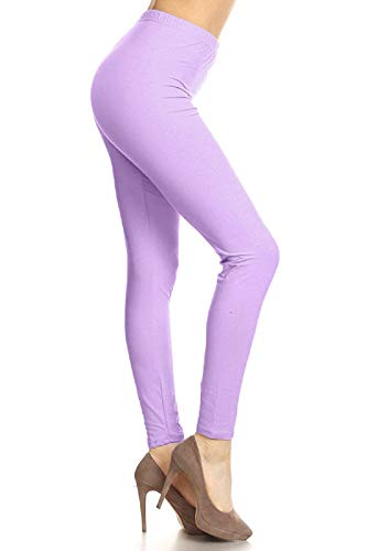 Image of Leggings Depot Women's High Waist Leggings Soft 1 inch Waistband Solid Pants - Regular, Plus, 1X3X, 3X5X