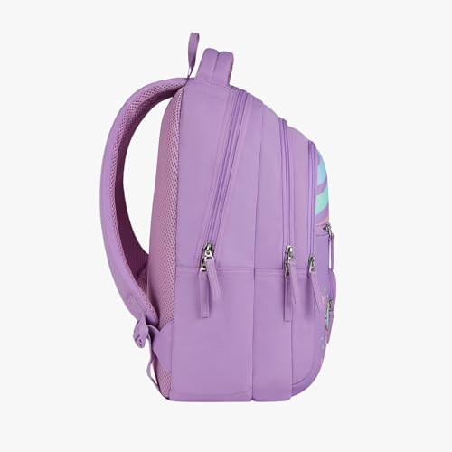 Image of Genie Backpack for Girls Laptop Sleeve, Three Compartments and Organiser with Padded Shoulders |Best for Books,Stationery,Lunch Box & Essentials