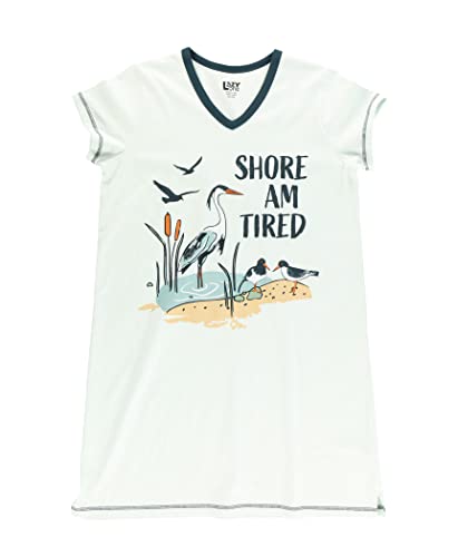 Image of Lazy One Women's Novelty Nightshirt - Funny Cotton Nightgown, Cute V-neck Sleep Shirts, Women's Sleepwear