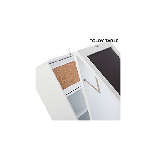 Wandklapptisch mit integriertem Regal, Wandschrank Foldee Table W