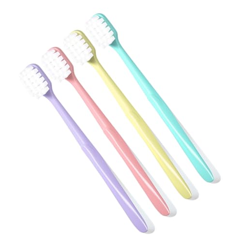 CLISPEED 4 piezas Cepillo Dientes Adultos Cerdas Suaves Colores Pastel Limpieza Dental Ergonómico Práctico y Duradero para Cuidado Bucal Diario