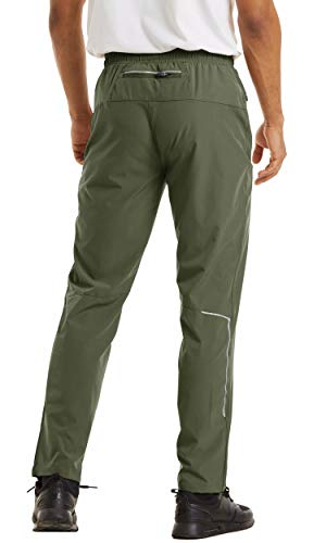 Image of MAGCOMSEN Men's Workout Gym Joggers with Zipper Pockets Reflective Visibility Quick Dry Running Pants Sweatpants