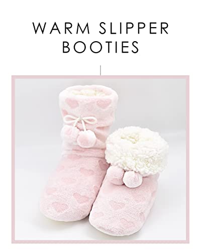Image of Keyela Womens Non-Slip Sole Slipper Socks, Fluffy Winter House Booties | Ultra soft fuzzy warm indoor house slippers Non-skid bottom for safe walking Cozy winter footwear for ladies