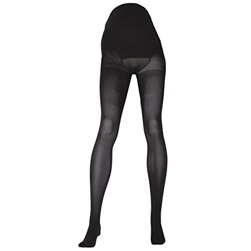 Image of Truform 20-30 mmHg Compression Pantyhose, Plus Size Women's Support Tights Hosiery, Black, Petite (Pack of 2)
