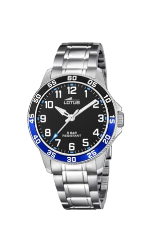 Lotus Kinder Uhr Analoge Edelstahl 316L Silber - Quarzwerk - Hochfestes Mineralglas - Wasserdicht 5 ATM 18786/2