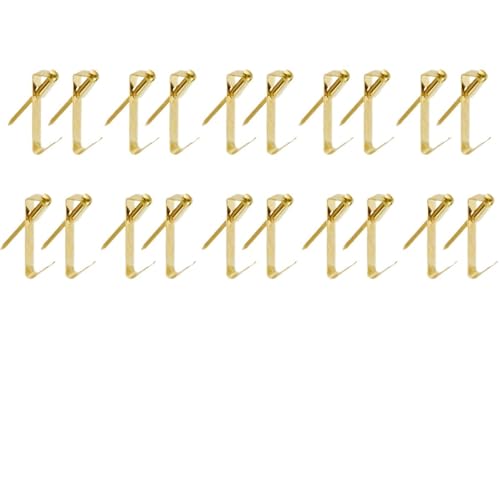 Image of Picture Hangers 20 Pcs Picture Hanging HooksHeavy Duty Picture Hangers Hardware kit with Nails for Picture Frame, Canvas, Mirror(Golden)