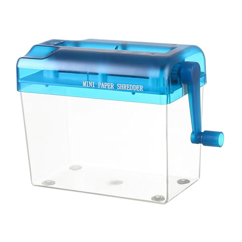 Image of Paper Shredder Mini Portable Home Paper Cutting Machine Manual Shredder Blue