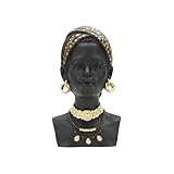 Coloris : Noir Paris Prix Statuette Tête Femme Bandeau Massai 30cm Noir