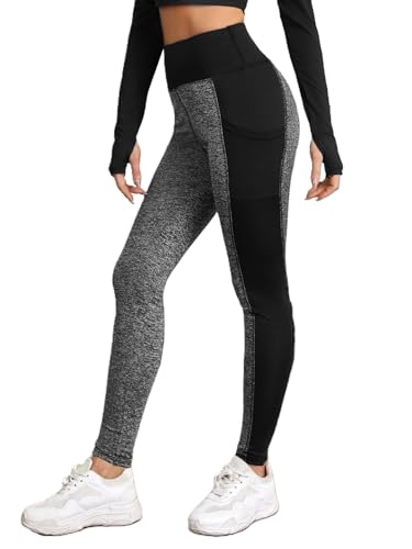 High Waisted Leggings with Side Pockets Women's Yoga Pants Tummy Control Leggings Workout Athletic Running Trousers2