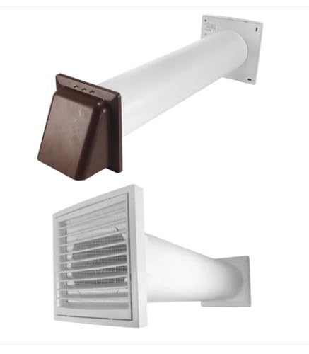 Through Wall Ventilation Kit Louvre Vent VC-KR0153 with Brown External Vent - Prevent Backflow, Reduce Humidity and Enhance Indoor Air Quality