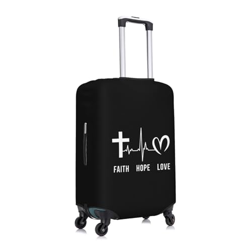 Faith Hope Love Christian Travel Luggage Cover Suitcase Protector Fits 22-25 Inch Case(Black,M)2