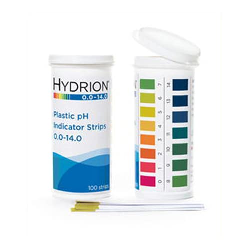Micro Essential Lab 9800 Plastic pH Test Strips, 0.0-14.0 pH 1 Vial of 100 strips
