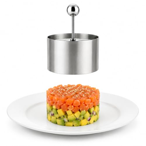 Molde Para Platos Fríos, Molde De Prensa Circular, Molde Para Pasteles, Accesorio Circular Cocina, Utensilios E Cocina, Moldes Tartar, Acero Inoxidable, Diámetro 7 Cm X 5 Cm Altura