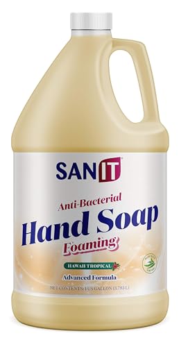 Image of Sanit Antibacterial Foaming Hand Soap Refill - Advanced Formula with Aloe Vera and Moisturizers - All-Natural Moisturizing Hand Wash - Made in USA, Hawaii Tropical, 1 Gallon