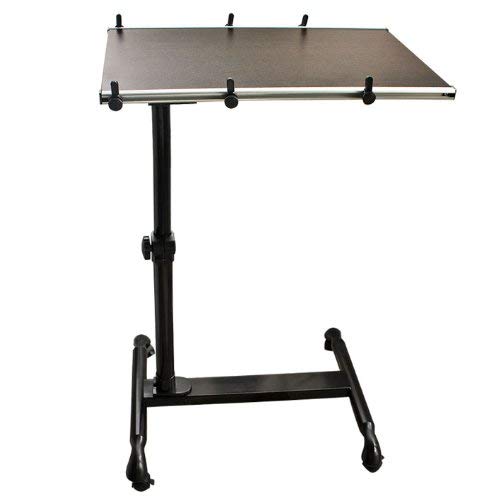 SoBuy Mesa Auxiliar con Ruedas, Mesas de Centro, Mesas para Portatiles, Mesitas de Noche, FBT07N-BR(Marrón)/L52*P33*A61.5-85cm),ES