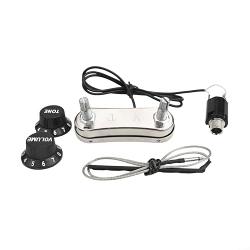 Akustikgitarre Tonabnehmer mit 500K Lautstärke- und Tonreglern Passiv EQ Preamp Piezo für natürliche Klangwiedergabe kompaktes Design Silber