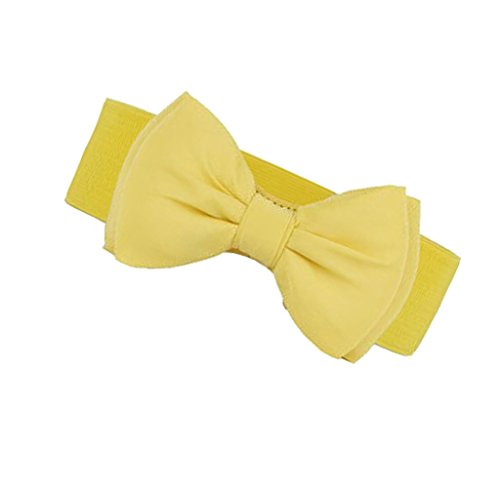 Fashion Women Bowknot Bow Wide Stretch Buckle Waistband Waist Belt - Yellow, Yellow, Onesize2