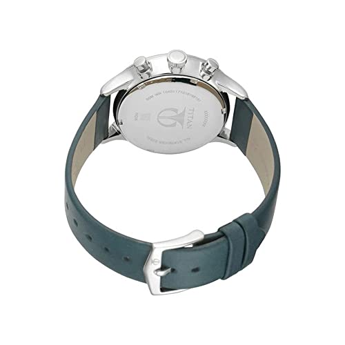 Titan Quartz Multifunction White Dial Leather Strap Watch for Men-NS90102SL03 - Image 4