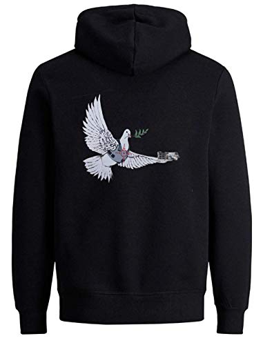 Sweat à Capuche Banksy Anti-Courants d'Air - Sweat Doux Motif Peace Bird Unisexe