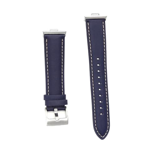 Bracelet en cuir Pour Huawei Watch Fit 4 interchangeable bleu marine montre connectée S