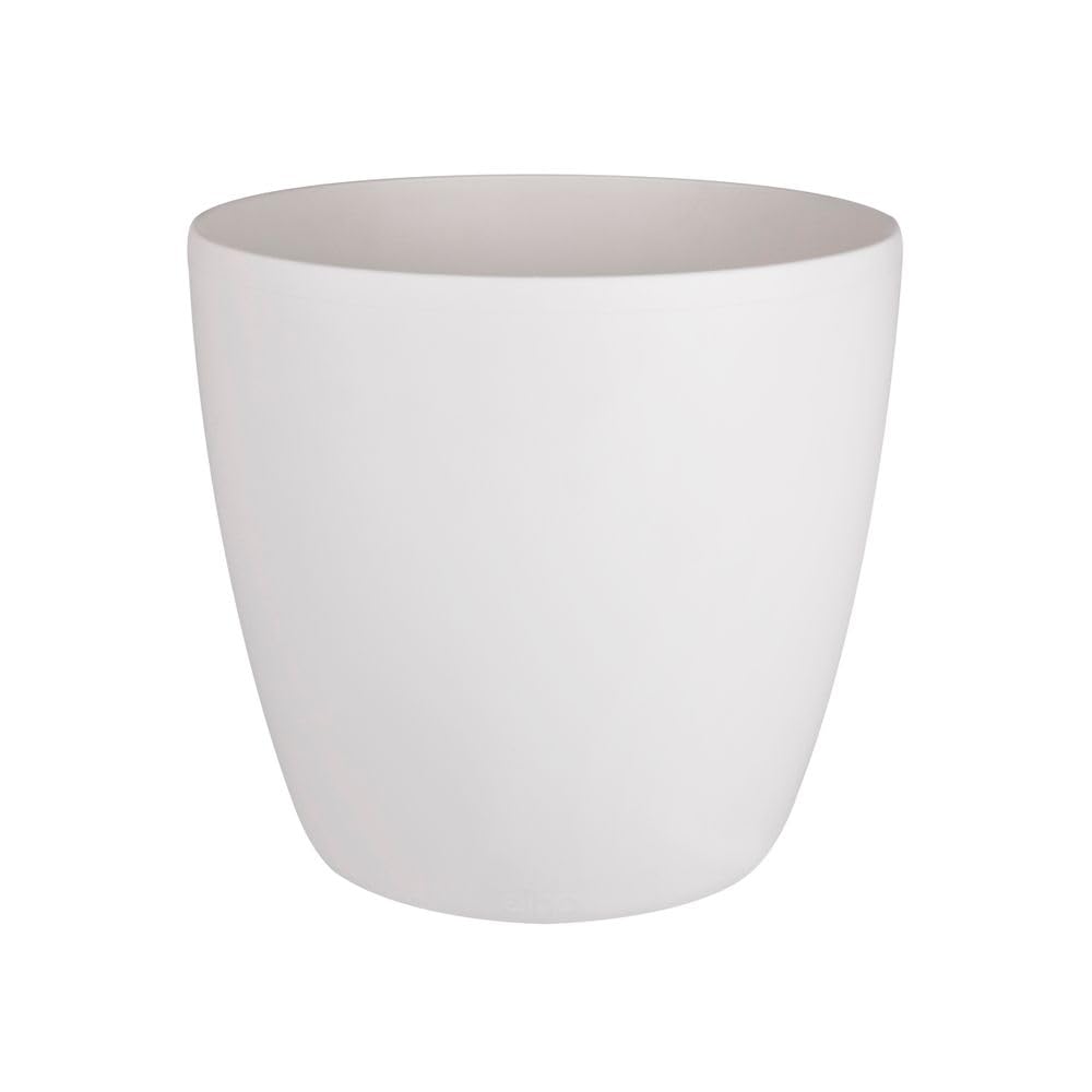 Elho Brussels Rond Roues 40cm Pot de Fleur - Blanc | Ø 39 x H 36.5 cm | Convient à une Utilisation Intérieure
