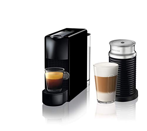 Nespresso Essenza Mini Coffee Machine Bundle with Aeroccino 3 by Nespresso - Piano Black Finish, Premium Brewing Experience, UAE Version