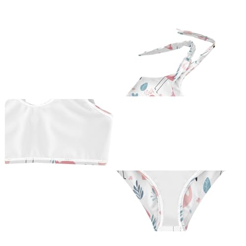 Wusikd Cartoon Flamingos Girls Swimsuits Two Piece Rainbows Swimwear Bikini Set for for Girls Size 3T4