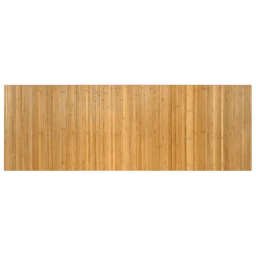 vidaXL Bamboo Floor Mat 70x200 cm - Natural Brown Rectangular Runner, Water-Resistant, Anti-Slip Backing, Rollable & Easy Clean