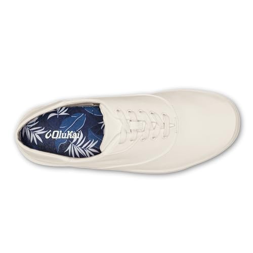 Image of OluKai Tradewind Men's Everyday Sneaker, Lightweight Canvas & Classic Lace-Up Design, All-Day Comfort & Support, Off White /Off White, 8