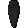 Hybrid & Company Women's Premium Nylon Ponte Stretch High Waist Pencil Suit Skirt Below Knee