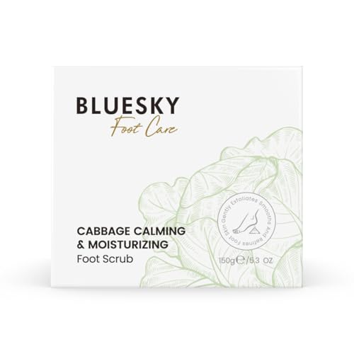 BLUESKY Cabbage - Cuidado de los pies con col y manzanilla, suero hidratante, crema o exfoliante, cuidado calmante para pies secos y agrietados, para una piel suave de los pies (BLUESKY Cabbage