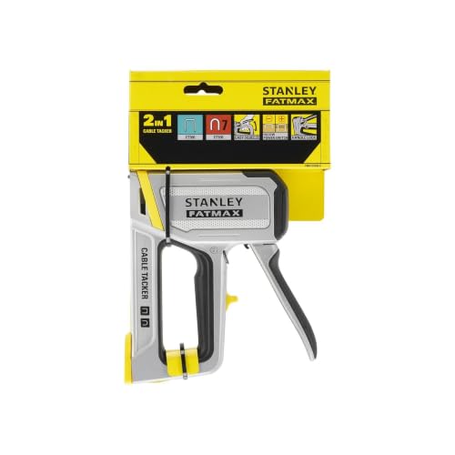 Image of Stanley FATMAX FMHT70100-0 Aluminium 2-in-1 Cable Tacker, High-Low Power Setting, Compatible with Crown CT100 in 10mm - 14mm and CT300 8mm - 12mm, Staples NOT Included