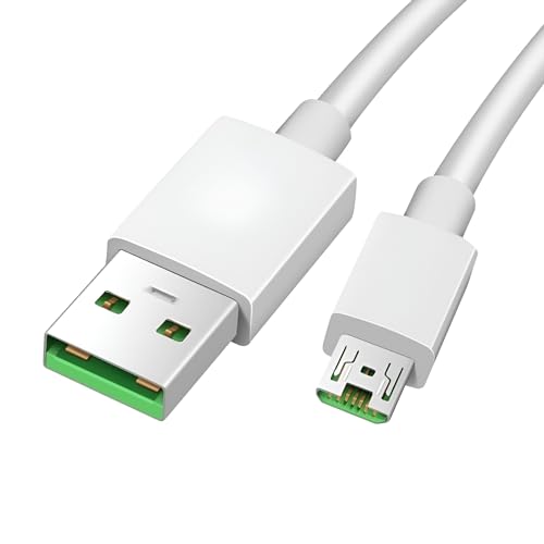 Image of 20W Micro USB Vooc Android Pin Fast Charging Data Cable for Oppo F11 /F11 Pro /F9 /F9 pro Support Realme Vooc 3 Pro /3 /3i /2 Pro /2 /Narzo 10 /10A /C1 /C2 /C3 Fast Sync Smartphone Cellular Mobile Cabel, White