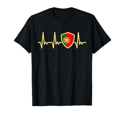 Portugal Tshirt Portuguese Flag Heartbeat Proud Portuguesa T-Shirt