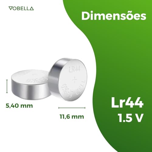 20 Baterias Pilhas Alcalina Lr44 1,5v Blister Cartela Elgin