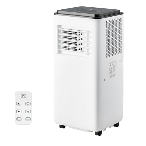 GarveeLife 10,000 BTU Portable Air Conditioner Cools Up to 450 Sq.Ft, Auto-Evaporation Low Noise Portable AC Unit with Remote Control Fits for Large Room, Office, Garage, White