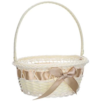 IbErsa Flowers Gift Box Packaging Box Flower Bouquet Paperboard Round Flower Bucket Wedding Flower Girl Basket Woven Basket Handmade Basket with Handle Flower Basket flower girl basket