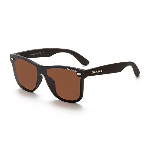 Image of grey jack Flat Top Lens Sunglasses,TR90 Retro One Piece Shades Polarized Sunglasses for Men Women 650
