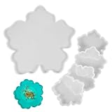 EupHHonycs Resin Tray Mold Set, Large Tray & 4 Coaster Molds, Silicone, Flower Pattern, DIY Epoxy Resin Casting, Home Decor