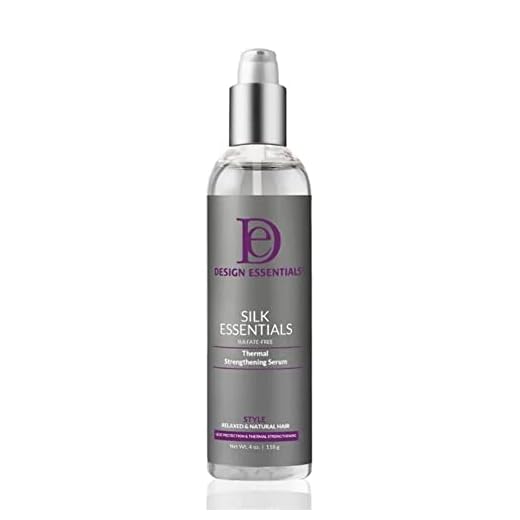 Design Essentials Silk Essentials Thermal Strengthening Serum, for Salon Perfect Weightless Thermal Styles, 4 FL Oz, Clear