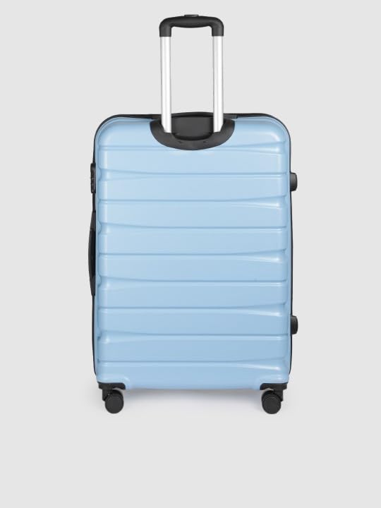 Image of Teakwood Small-Medium-Large 8 Wheels Trolley Bag, Hard Cabin with Zipper Closure, Adjustable Push Button & Cross Side Strap, TSA Lock System 360 Degree (Set of 3, Powder Blue)