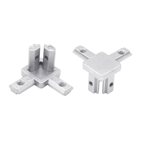Image of 12pcs 2020 3-Way Angel Bracket Corner Connector 2020 A num Extrusion Hardware T-Slot Accessories V-Slotted with Screws for 2020 A num Profile 3D Printer Frame Parts Silver