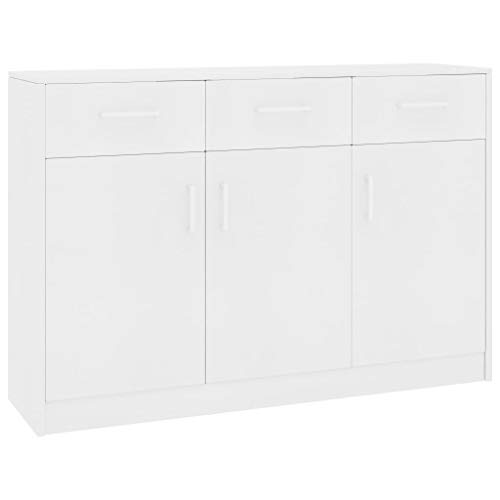 Vidaxl Buffet Sideboard, Storage Console Table With 3 Drawers And 3 Doors, Buffet Server Cupboard For Kitchen, Dining Room, Living Room, White 43.3X13.4X29.5 Inch Chipboard #TOP2